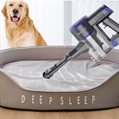 Limpiando la cama de las mascotas